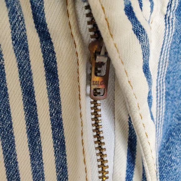 Vintage Striped Shorts 16 Womens Denim Forelli USA Mom Jorts Cotton 90s Wide Bag - Picture 5 of 13